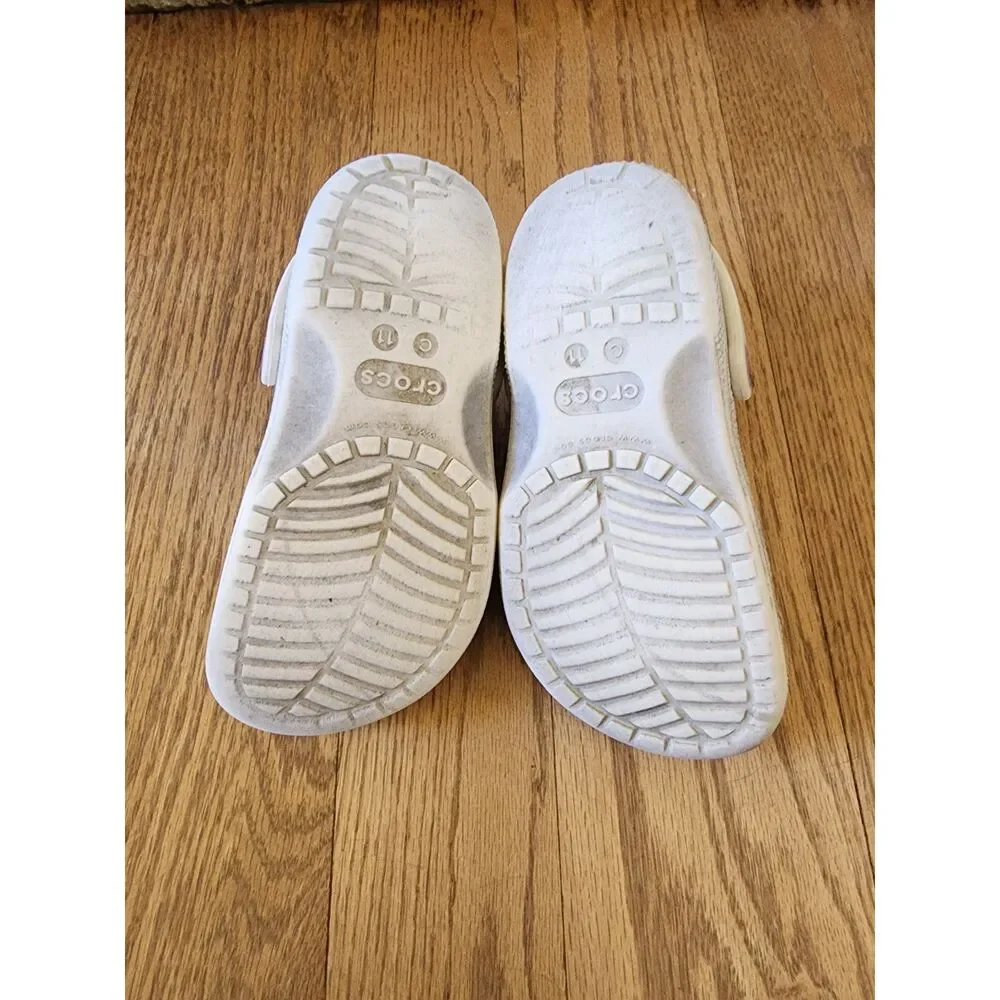 Crocs Kids 11 Classic Glitter Clog Oyster FAIR/Play *Please Read*